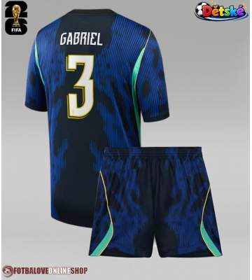 Brazílie Gabriel Magalhaes #3 Venkovní dres komplet pro Děti MS 2026 Krátkým Rukávem (+ Krátké kalhoty)